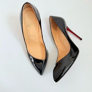 Christian Louboutin Black Patent Leather Cornellie 100mm pumps EU 38.5